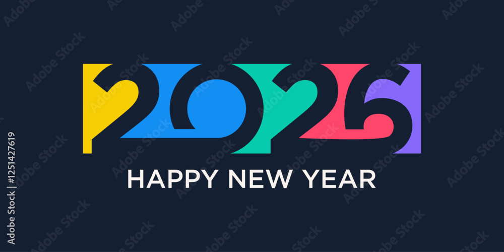 2026 Happy New Year design vector. trendy unique new year 2026 logo design template 2026 Happy New Year design vector. trendy unique new year 2026 logo design template