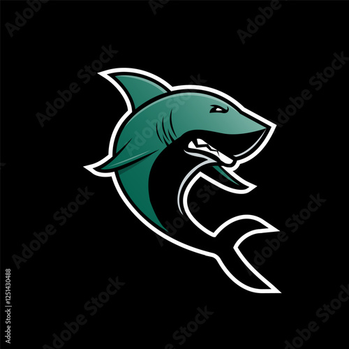 Creative Shark Mascot logo template. Shark Mascot vector icon.