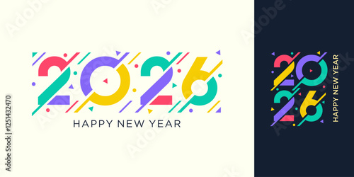 2026 Happy New Year design vector. trendy unique new year 2026 logo design template