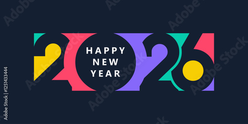2026 Happy New Year design vector. trendy unique new year 2026 logo design template