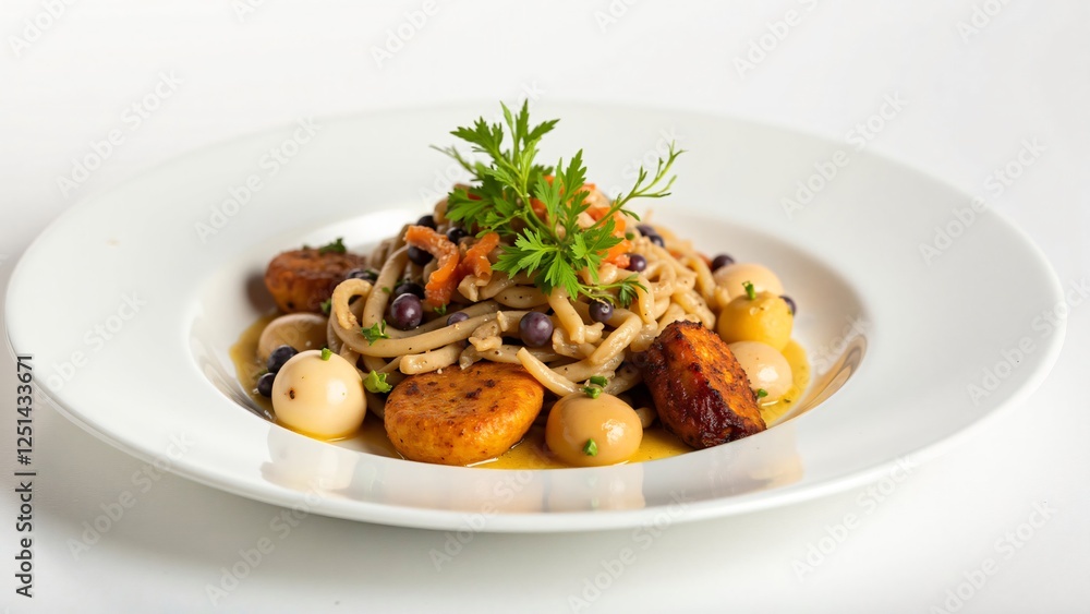 Gourmet Pasta Dish with Roasted Vegetables and Herbs Gourmet Pasta Dish with Roasted Vegetables and Herbs