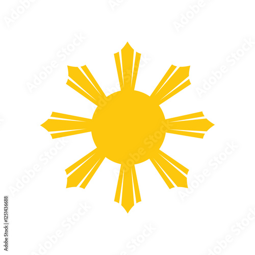 Philippine sun icon. Clipart image isolated on white background