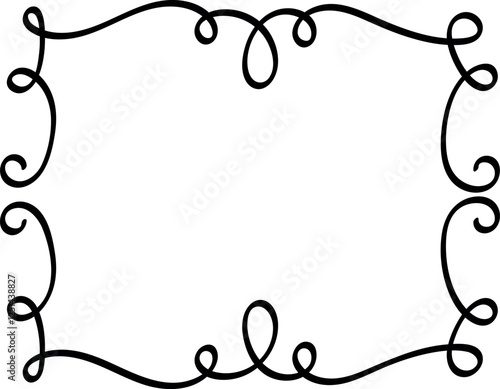 Simple Swirl Frame Border Vector Illustration