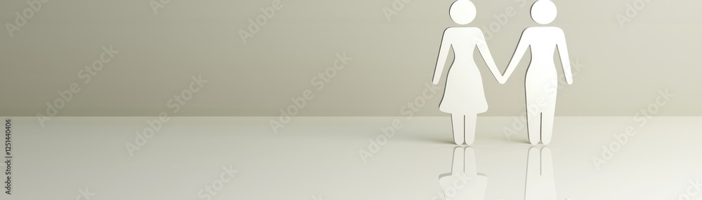 Two women holding hands, simple illustration, neutral background, equality concept, stock photo Two women holding hands, simple illustration, neutral background, equality concept, stock photo