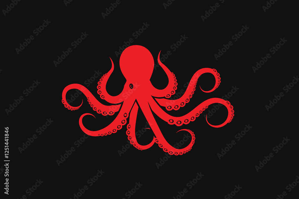 Fototapeta premium Octopus Vector icon. octopus mascot vector illustration.