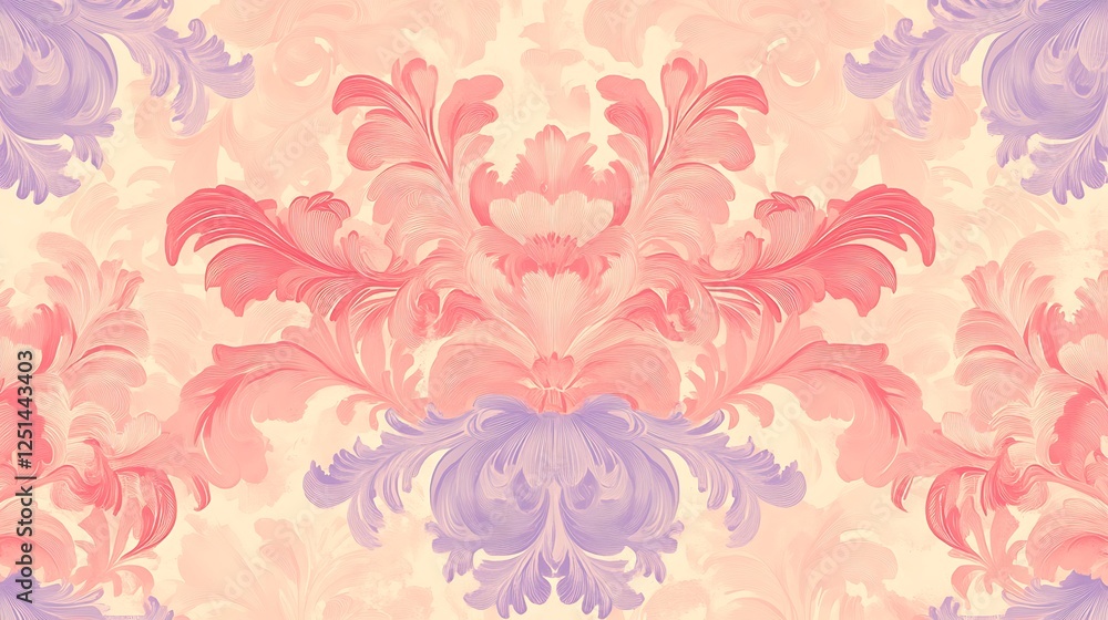 Elegant Pastel Floral Damask Design Pattern Elegant Pastel Floral Damask Design Pattern