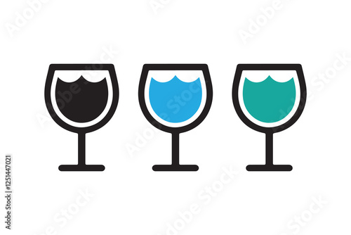 wine glass vector silhouette isolated in white background