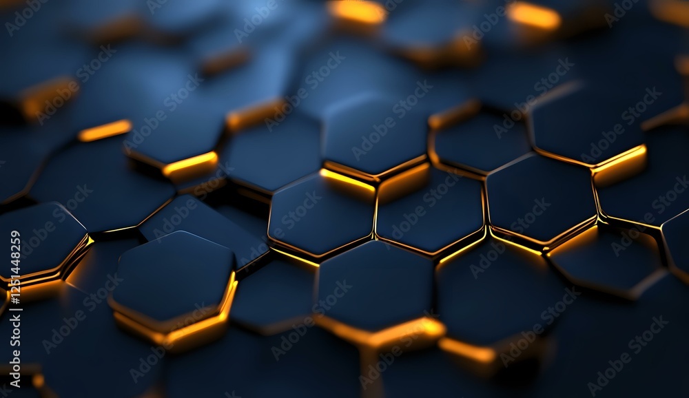 Dark hexagonal geometric pattern with glowing orange edges creating futuristic technology background, abstract honeycomb structure with dramatic lighting effect. Dark hexagonal geometric pattern with glowing orange edges creating futuristic technology background, abstract honeycomb structure with dramatic lighting effect.