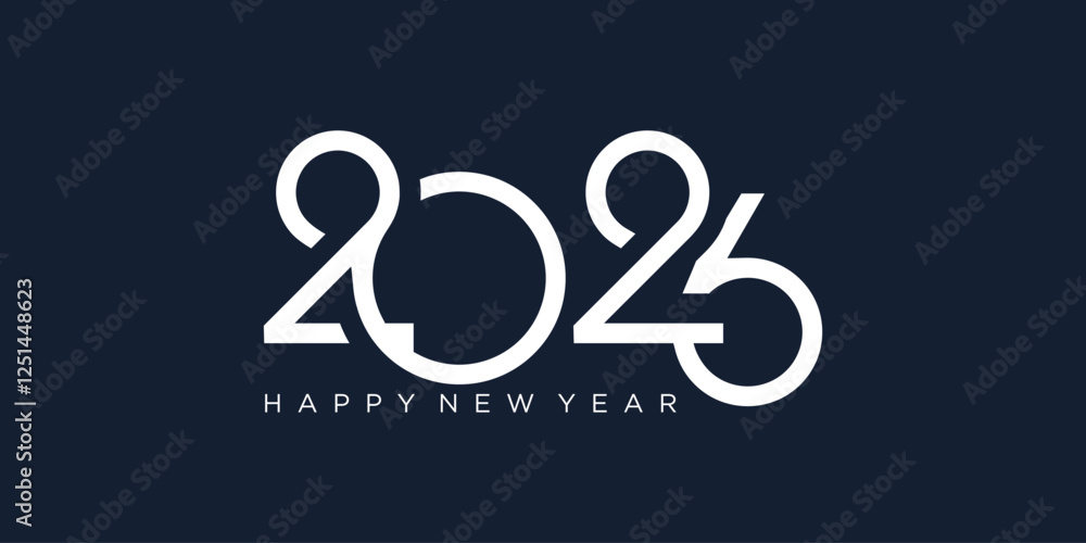 Fototapeta premium 2026 Happy New Year design vector. trendy unique new year 2026 logo design template