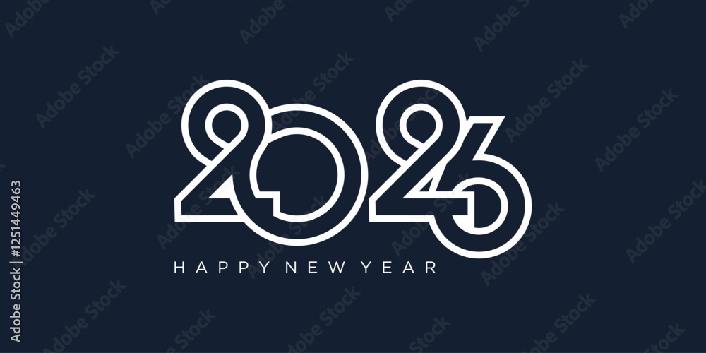 2026 Happy New Year design vector. trendy unique new year 2026 logo design template 2026 Happy New Year design vector. trendy unique new year 2026 logo design template