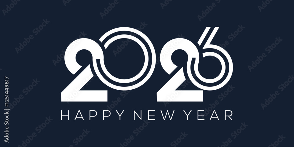 2026 Happy New Year design vector. trendy unique new year 2026 logo design template 2026 Happy New Year design vector. trendy unique new year 2026 logo design template