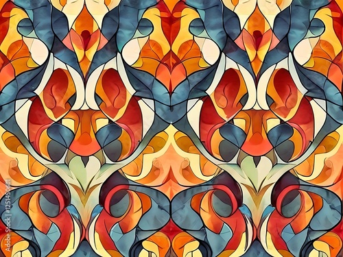 Abstract Art with Vivid Colors and Intricate Shapes