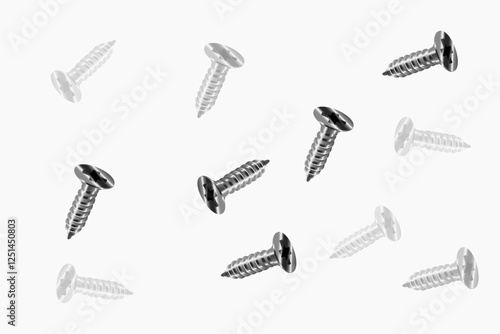 Simple metal screws vector. Steel screws vector background illustration.