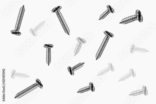 Simple metal screws vector. Steel screws vector background illustration.