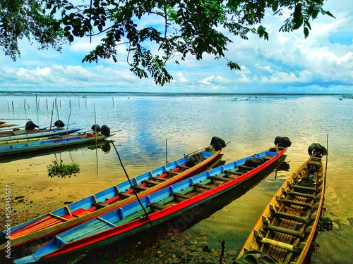 Wallpaper Mural Wood​ boat on the lake​ in​ southern​ Thailand​ Torontodigital.ca