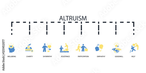 Altruism icon set.vector.Editable stroke.linear style sign for use web design,logo.Symbol illustration.