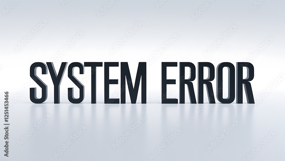 System error message displayed on a digital screen with a clean background System error message displayed on a digital screen with a clean background