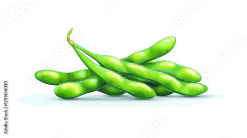 Wallpaper Mural Fresh green edamame pods on clean white background Torontodigital.ca