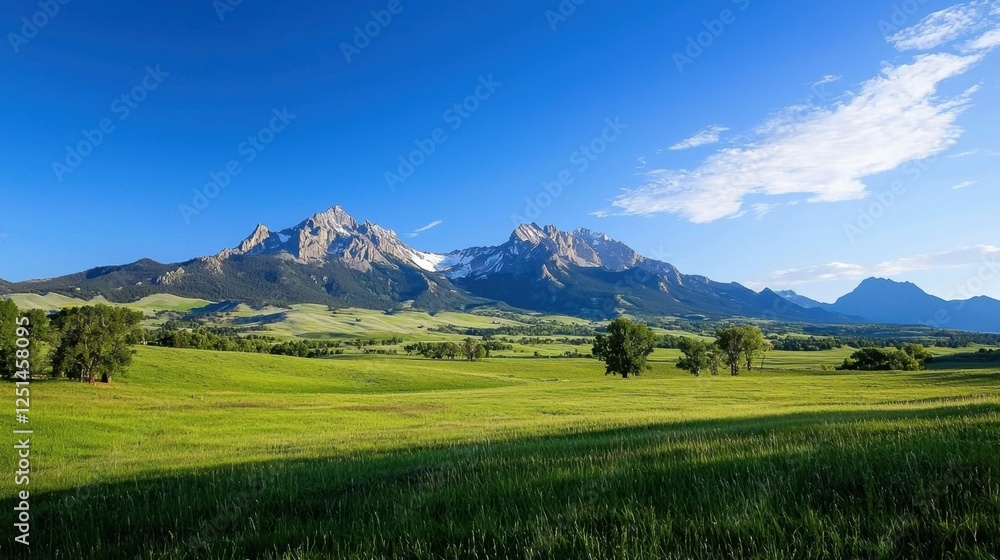 A beautiful mountain range is visible in the distance A beautiful mountain range is visible in the distance