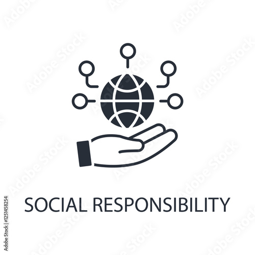 Social Responsibility icon. vector.Editable stroke.linear style sign for use web design,logo.Symbol illustration.