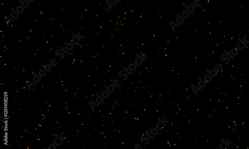 Multicolored tinsel confetti Vector background. Fashionable gold and Multicolored falling magic stars and tinsel on black and background. Celebration carnival ribbons, holiday, birthday.