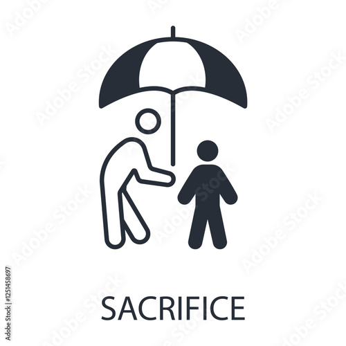 sacrifice icon. vector.Editable stroke.linear style sign for use web design,logo.Symbol illustration.