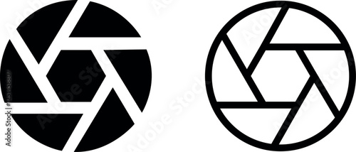 Camera Shutter Icon Vector Symbol Set for Photography and Digital Design