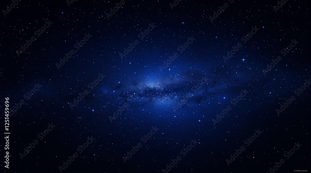 Fototapeta premium Starry Night Sky with Deep Blue Galaxy for Blogs and Astronomy Websites