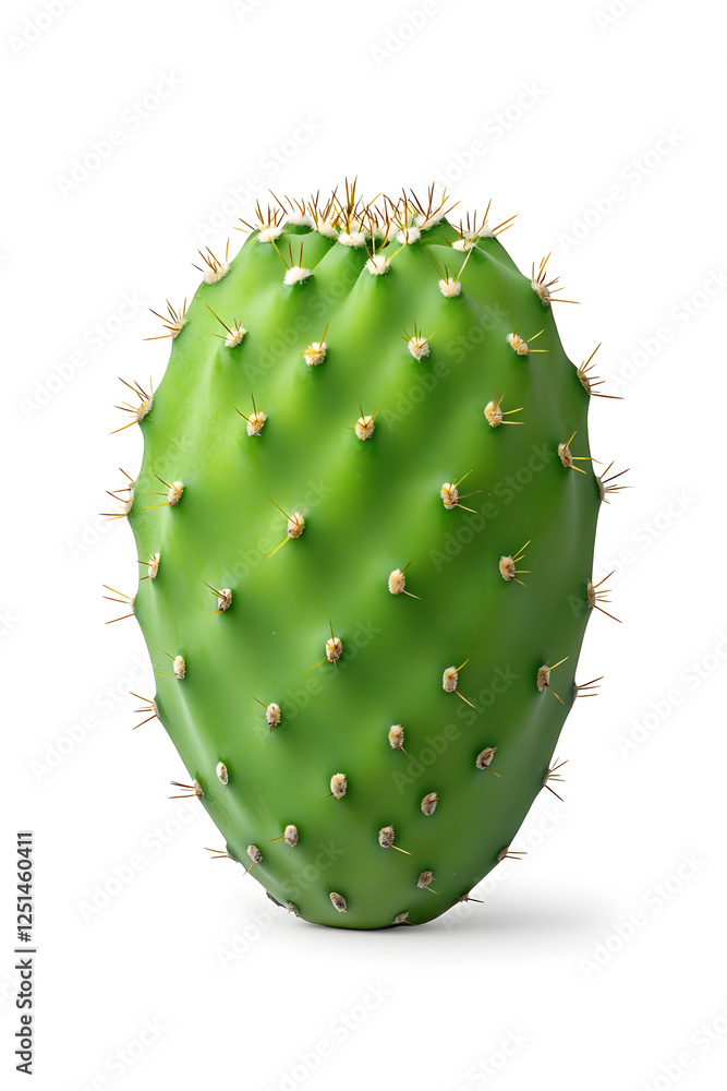 Raw Green Prickly Pear Fruit isolated on white Raw Green Prickly Pear Fruit isolated on white