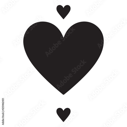 Heart silhouette illustration for love valentine's day romance