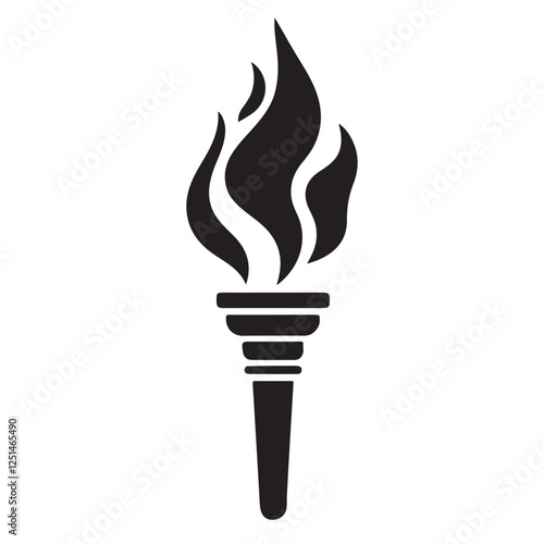 Classic Olympic Torch Silhouette Illustration Vector Graphics Resource