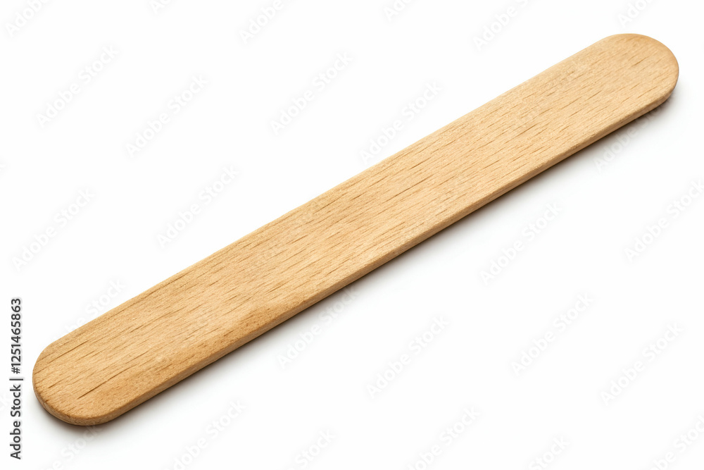 Wooden Popsicle Stick On White Background Wooden Popsicle Stick On White Background