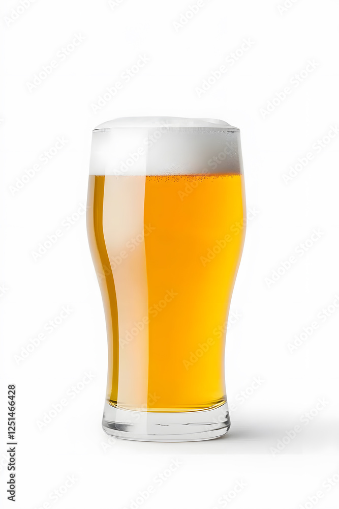 Beer Glass Cup Mockup isolated on white backdrop Beer Glass Cup Mockup isolated on white backdrop