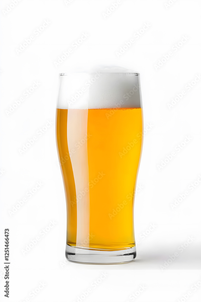 Beer Glass Cup Mockup isolated on white backdrop Beer Glass Cup Mockup isolated on white backdrop