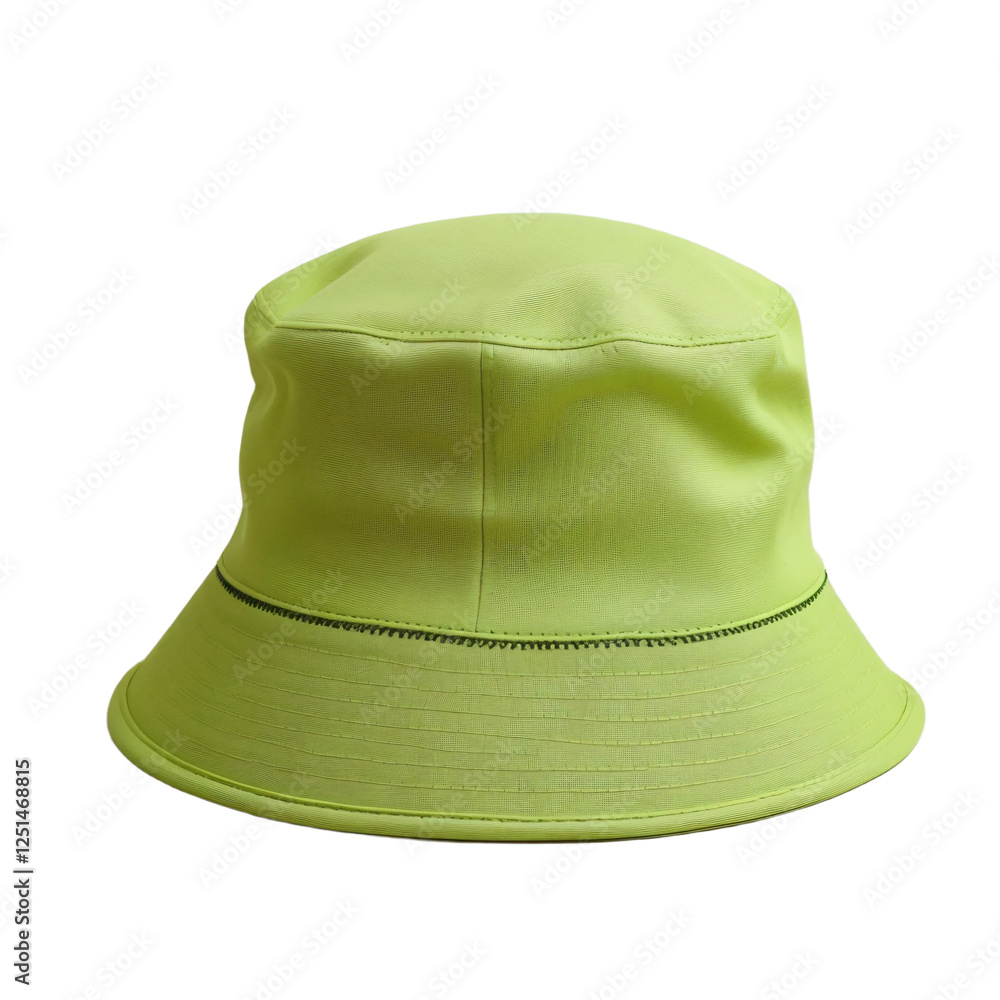 Fototapeta premium Green bucket hat isolated on transparent background