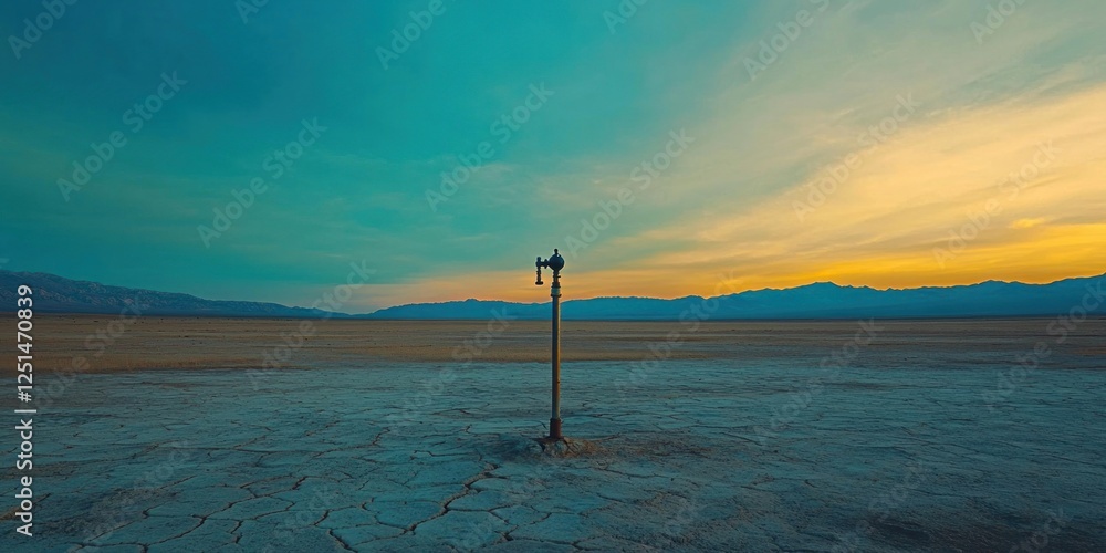 Sunset Serenity: Lone Valve in the Desert Sunset Serenity: Lone Valve in the Desert