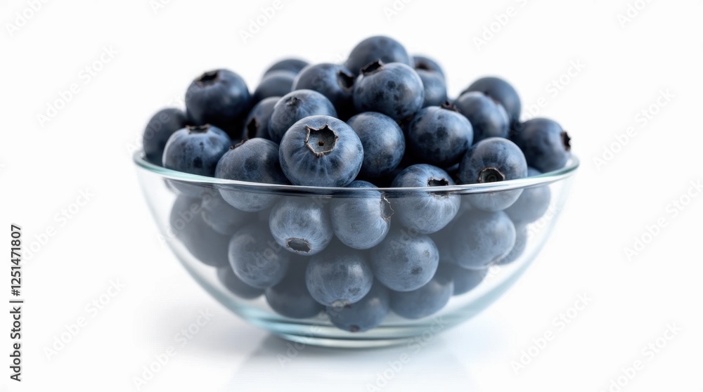 Fresh Blueberries in a Transparent Bowl Fresh Blueberries in a Transparent Bowl