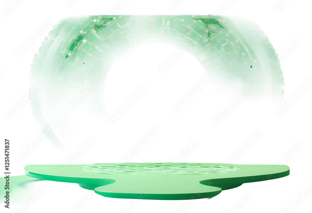 abstract element podium cosmetic three-dimensional background minimalism green circular stage luxury display graphic dais rendering platform cylinder pattern dark minimal geometric floor product