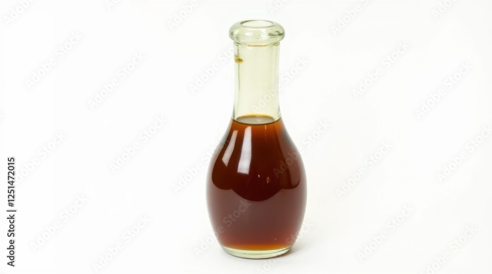 Transparent Bottle of Soy Sauce Isolated on White Background Transparent Bottle of Soy Sauce Isolated on White Background