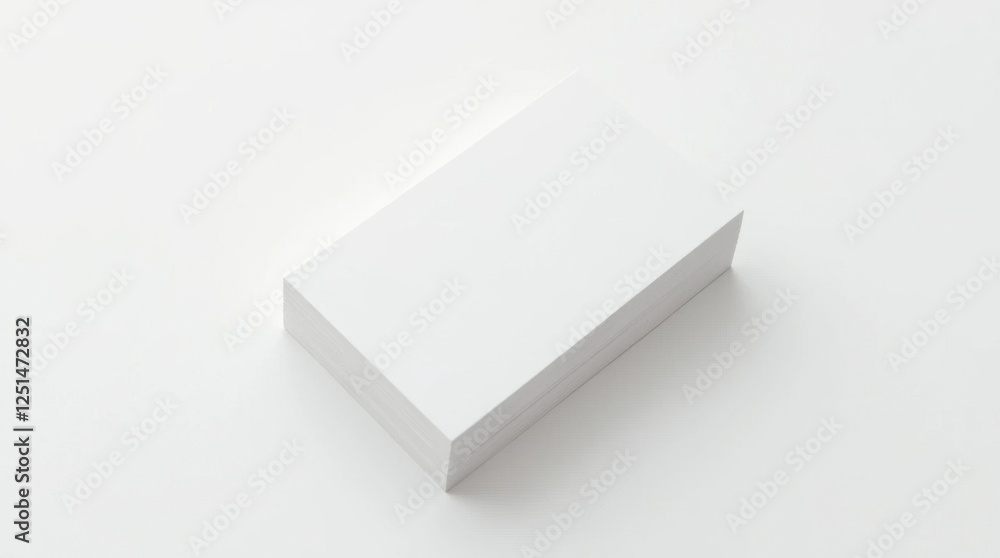 Stack of Blank White Business Cards on White Background Stack of Blank White Business Cards on White Background