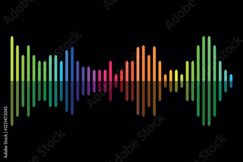 Bright neon modern sound equalizer.