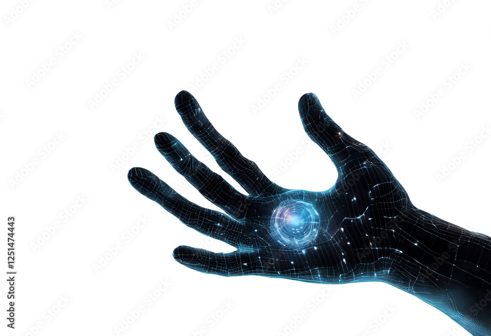 background hand future memory ai space connection neural hologram artificial datum man futuristic network created virtual science technology communication tech copy intelligence mind digital dark