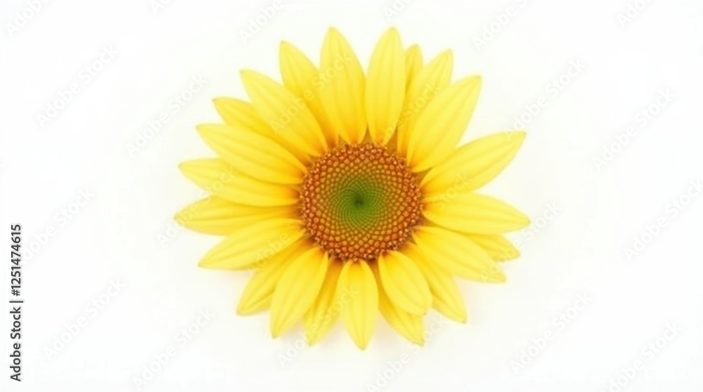 Isolated Bright Yellow Sunflower on White Background Isolated Bright Yellow Sunflower on White Background