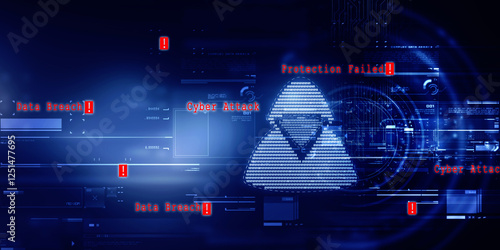 

2d illustration Cyber crime and internet privacy hacking. Network security, Cyber attack, Computer Virus, Ransomware, and Malware Concept