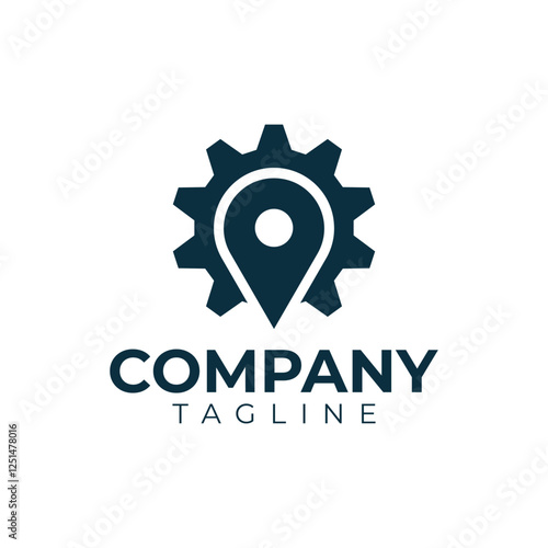 Location Pin and Gear logo - Representing GPS Navigation and Technical Optimization