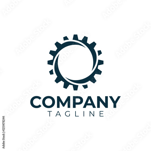 Abstract Gear logo - Swirling Motion Representing Technology, Innovation, and Automation