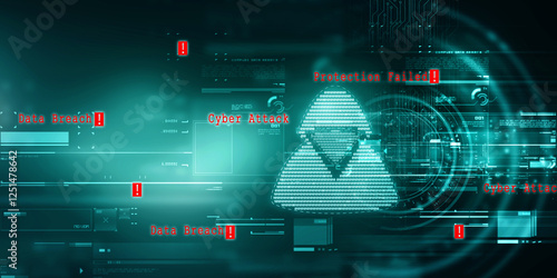 

2d illustration Cyber crime and internet privacy hacking. Network security, Cyber attack, Computer Virus, Ransomware, and Malware Concept