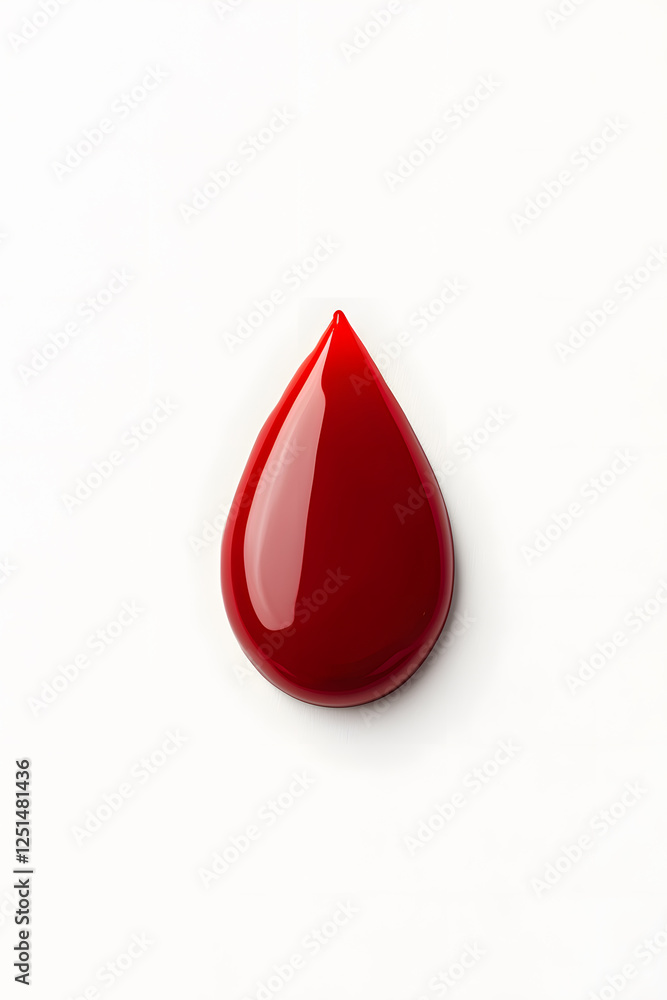 Realistic 3d red blood drop isolated on white background Realistic 3d red blood drop isolated on white background