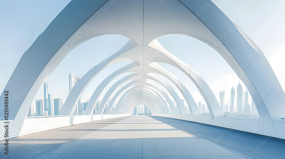 Obraz premium The infinite extension of the white arcade