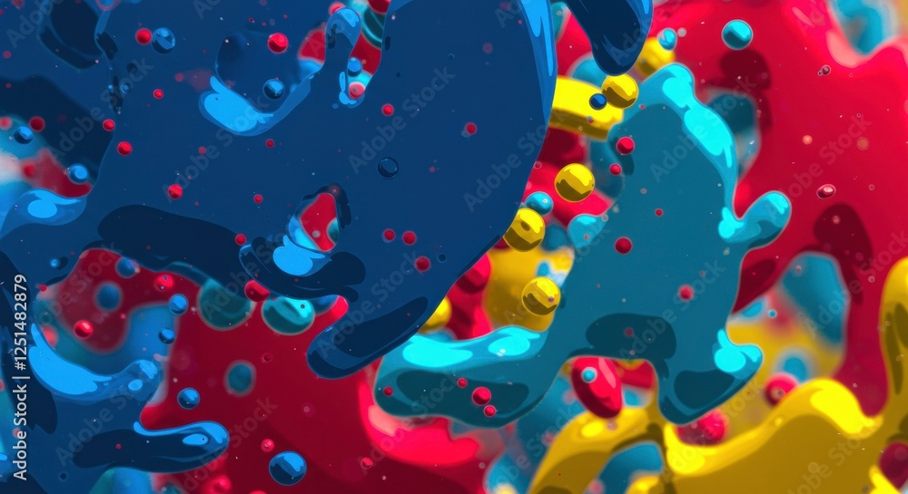 Vibrant Color Explosion: An abstract image showcasing a dynamic splash of vibrant blue, red, and yellow paint, creating a mesmerizing and energetic visual experience. Vibrant Color Explosion: An abstract image showcasing a dynamic splash of vibrant blue, red, and yellow paint, creating a mesmerizing and energetic visual experience.